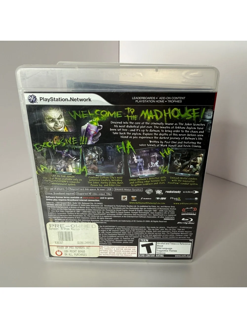 Batman Arkham Asylum PlayStation 3 Game Pre-Owned